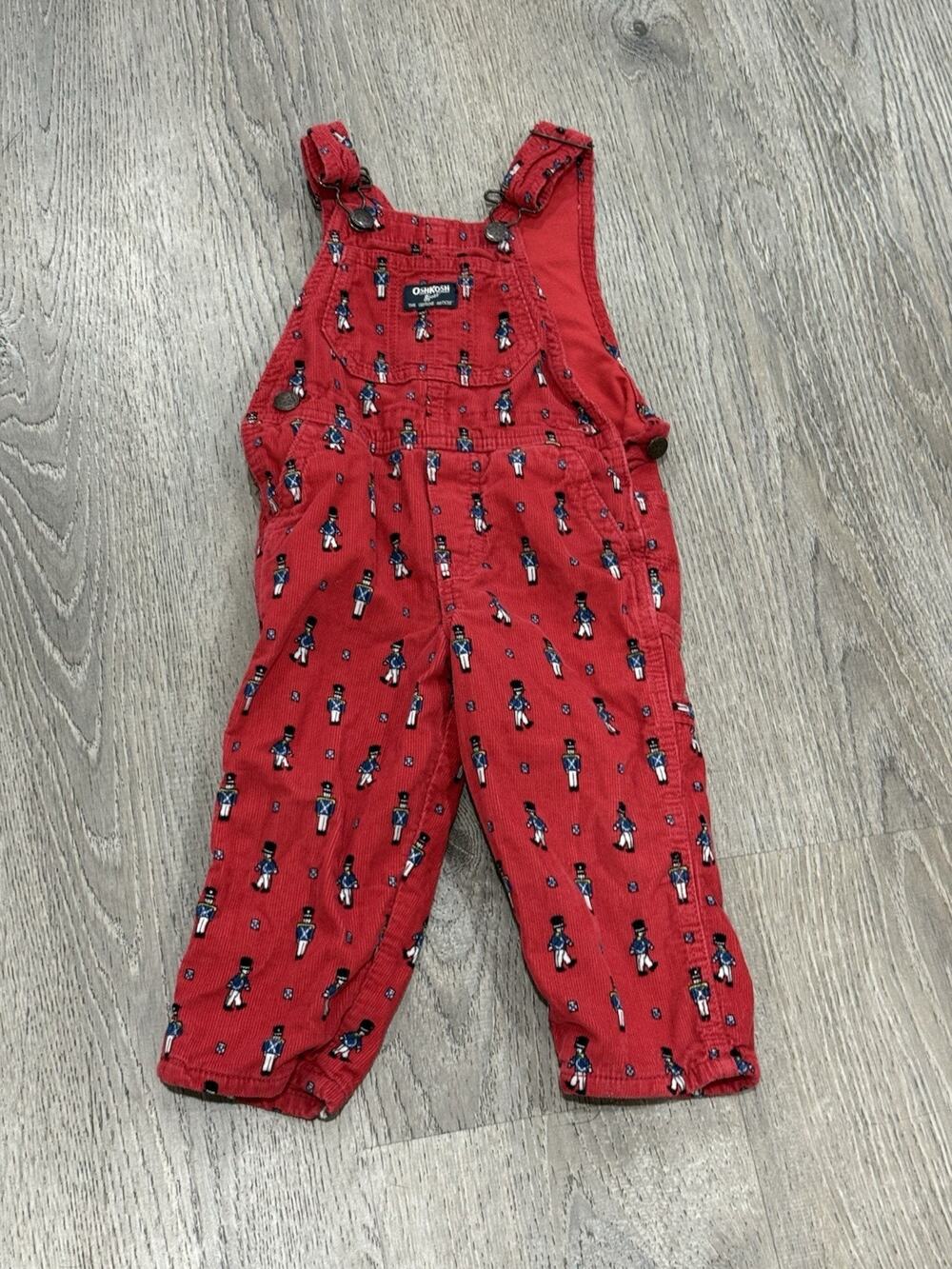 Oshkosh Bgosh Baby Nutcracker England Red Corduroy Overalls 2 Toddler Overalls